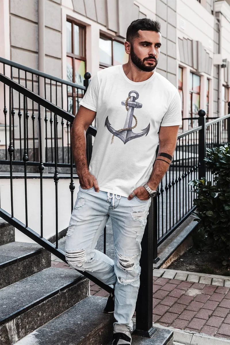 Herren T-Shirt Anker Anchor Slim Fit
