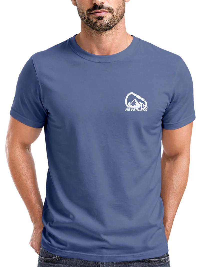 Herren T-Shirt Frontprint - Climbing Mountain - Baumwollshirt Slim Fit