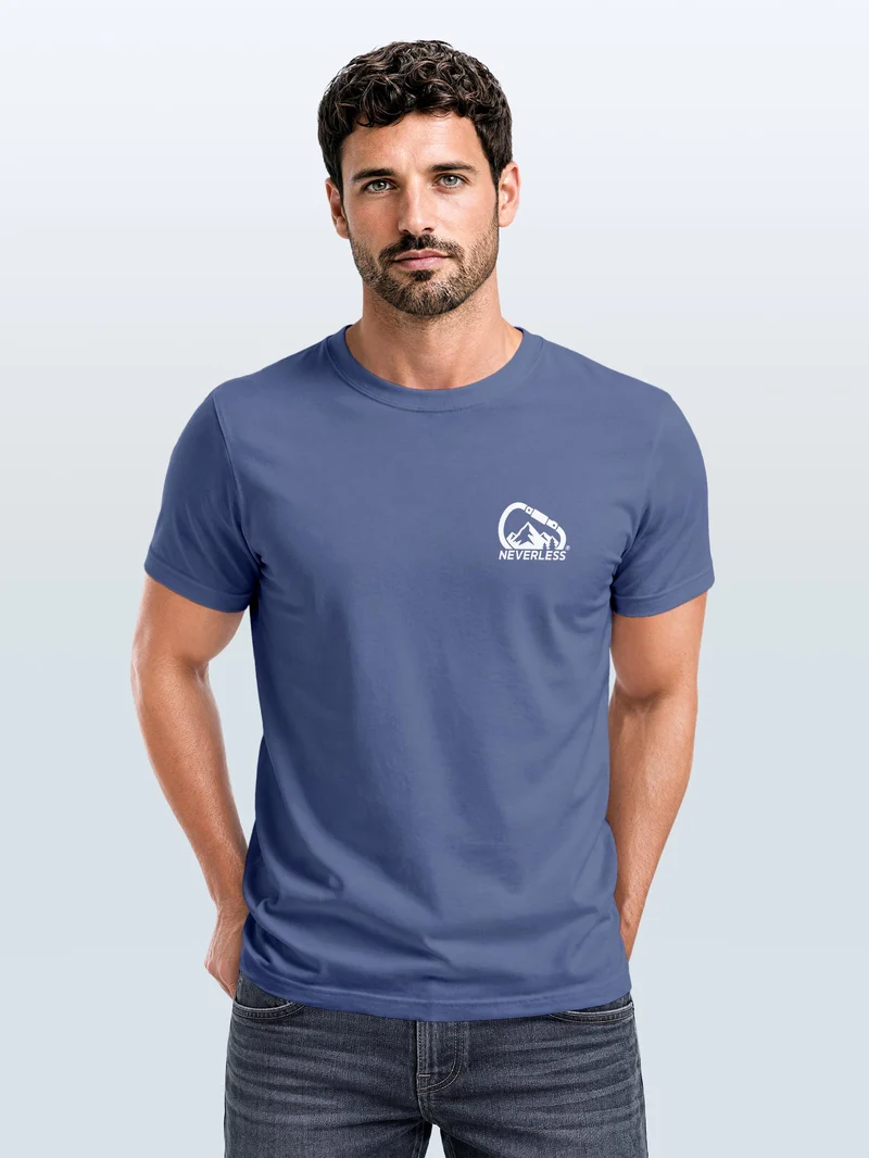 Herren T-Shirt Frontprint - Climbing Mountain - Baumwollshirt Slim Fit