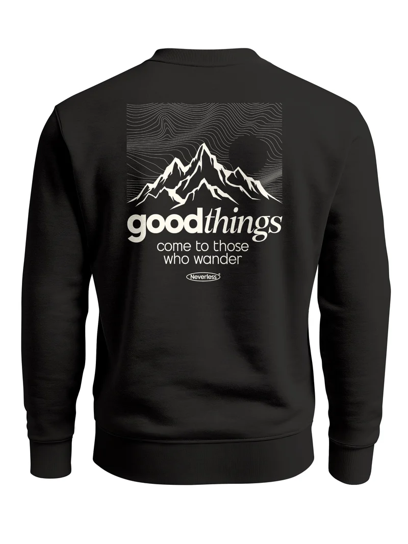 Herren Sweatshirt mit Rückenprint - good things - Regular Fit