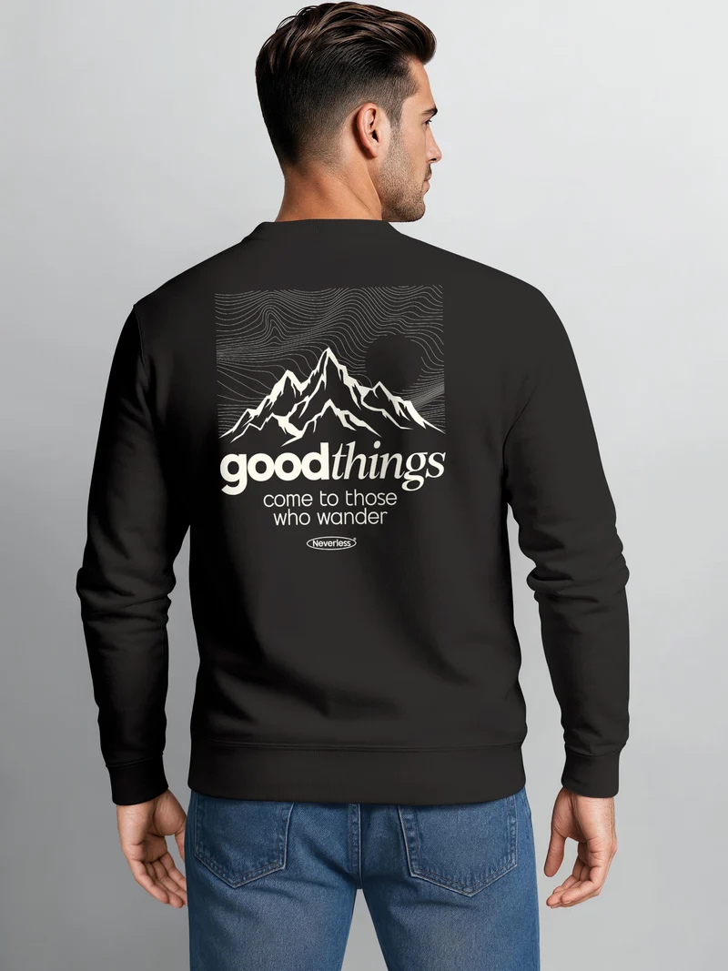 Herren Sweatshirt mit Rückenprint - good things - Regular Fit