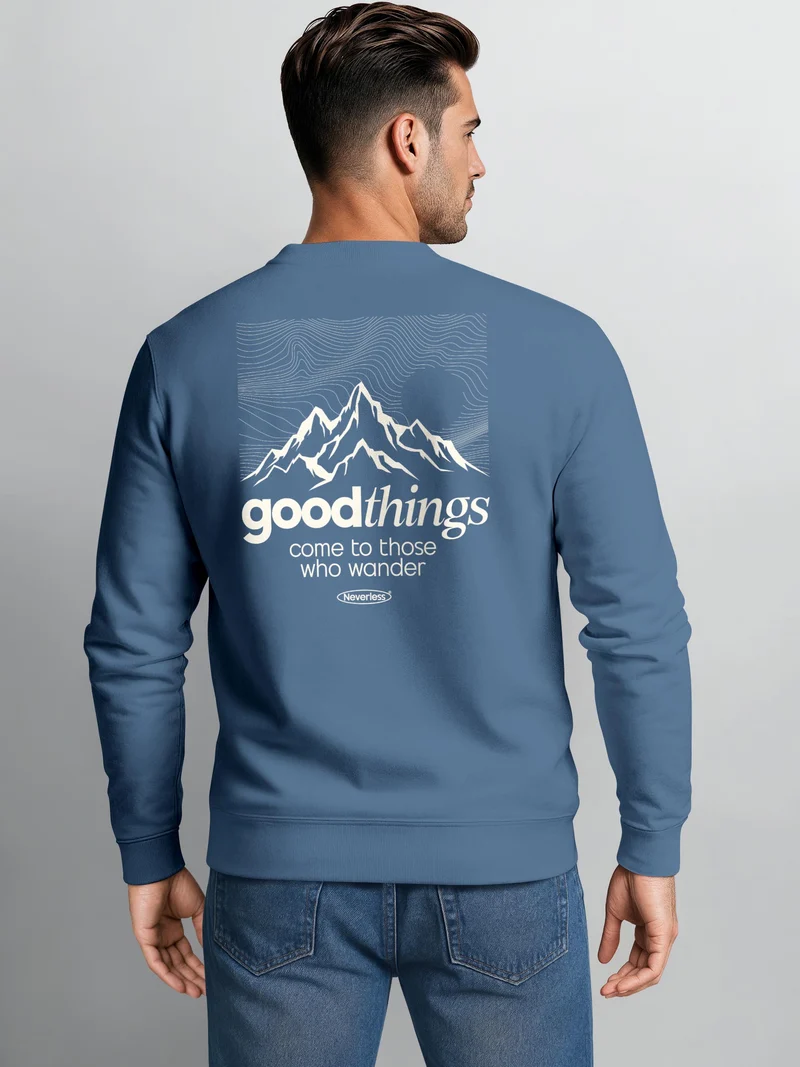 Herren Sweatshirt mit Rückenprint - good things - Regular Fit