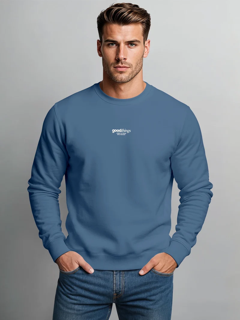 Herren Sweatshirt mit Rückenprint - good things - Regular Fit
