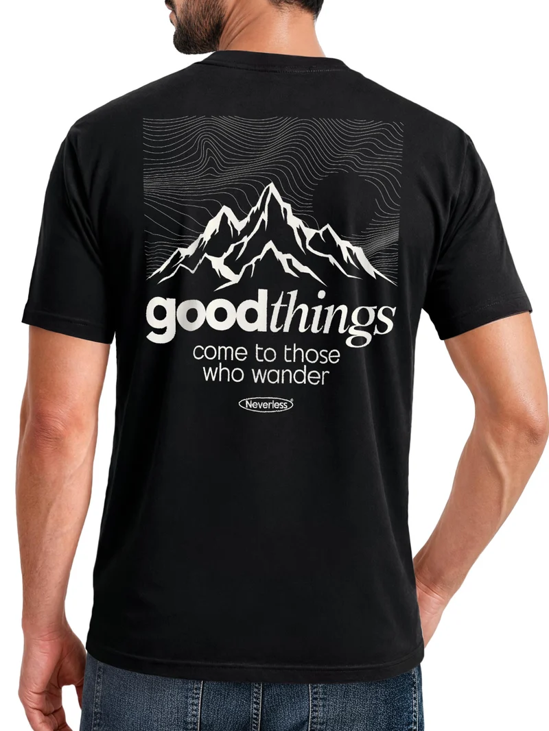 Herren T-Shirt Backprint - good things - Baumwollshirt Streetstyle Slim Fit