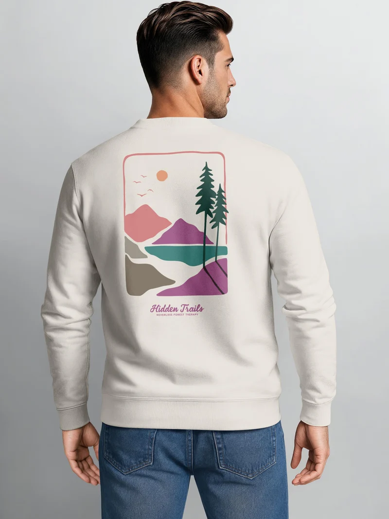Herren Sweatshirt mit Rückenprint - Forest Therapy - Regular Fit