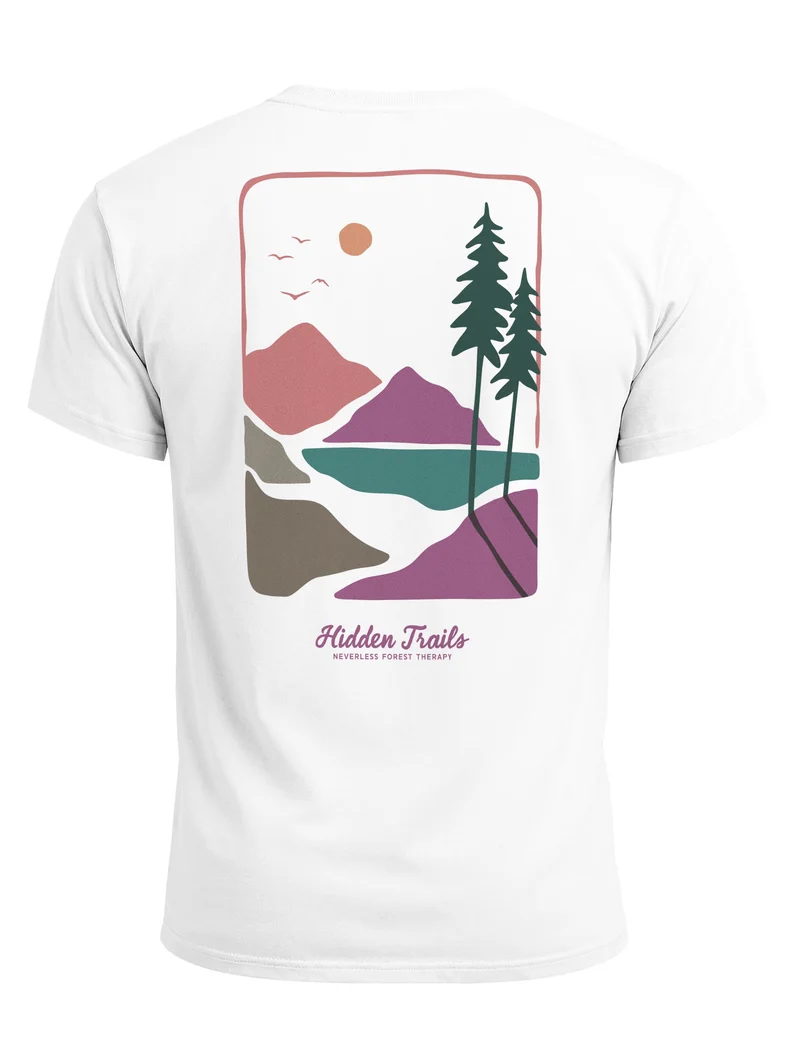 Herren T-Shirt Backprint - Forest Therapy - Baumwollshirt Streetstyle Slim Fit