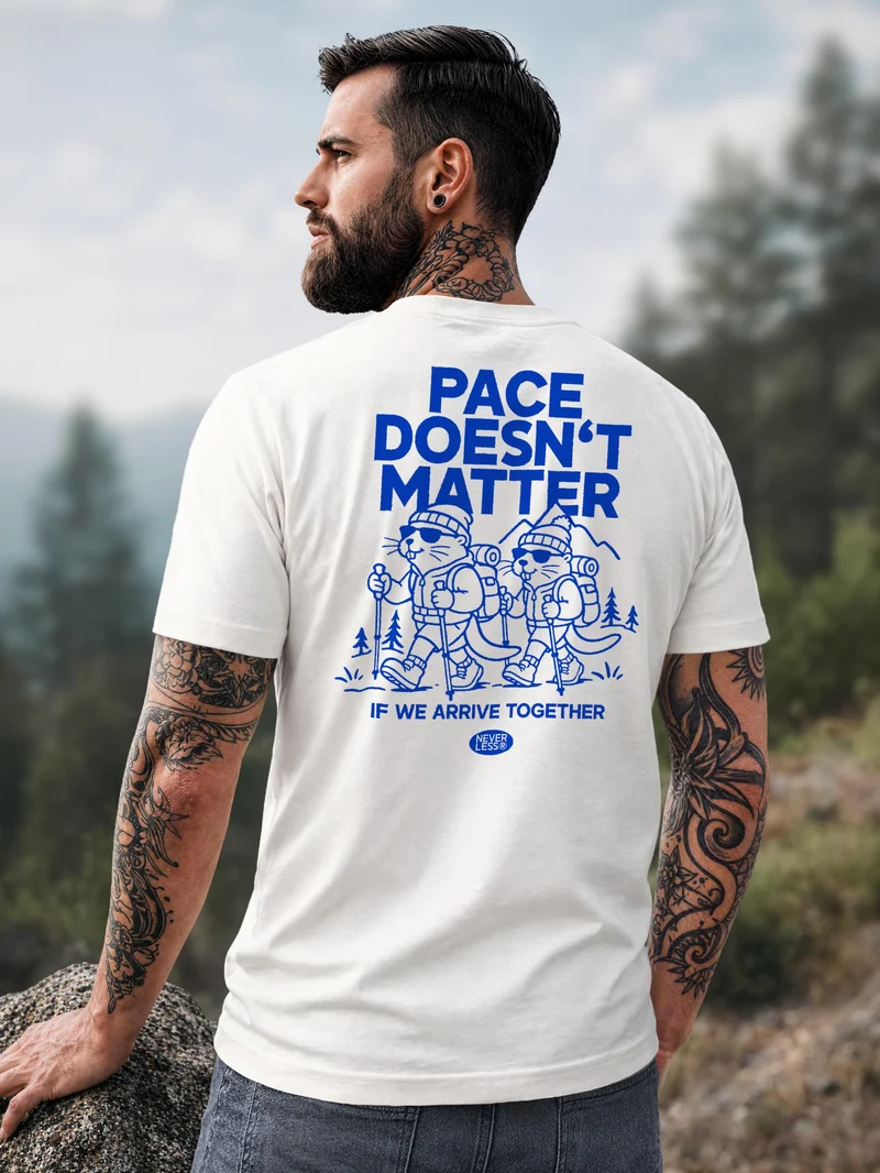Herren T-Shirt Backprint - Hiking Friends - Baumwollshirt Streetstyle Slim Fit