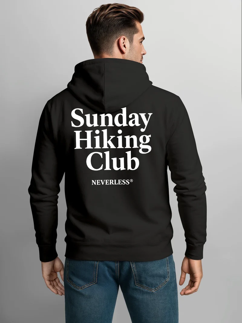 Herren Zip Hoodie mit Backprint - Sunday Hiking Club