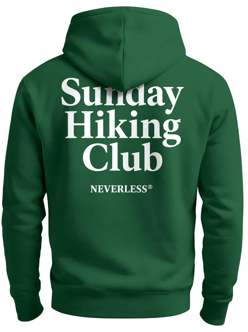Herren Zip Hoodie mit Backprint - Sunday Hiking Club