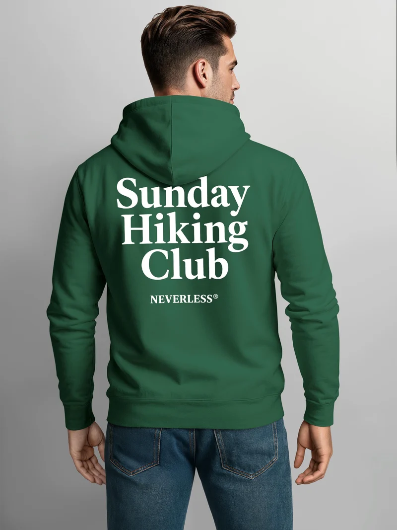 Herren Zip Hoodie mit Backprint - Sunday Hiking Club