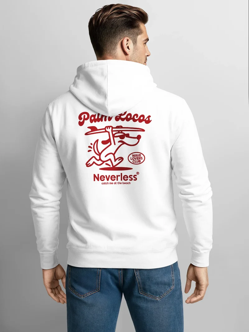 Herren Sweatjacke Backprint Surfing Dog Cartoon Style Zipjacke Zip-Hoodie Männer Fashion Streetstyle