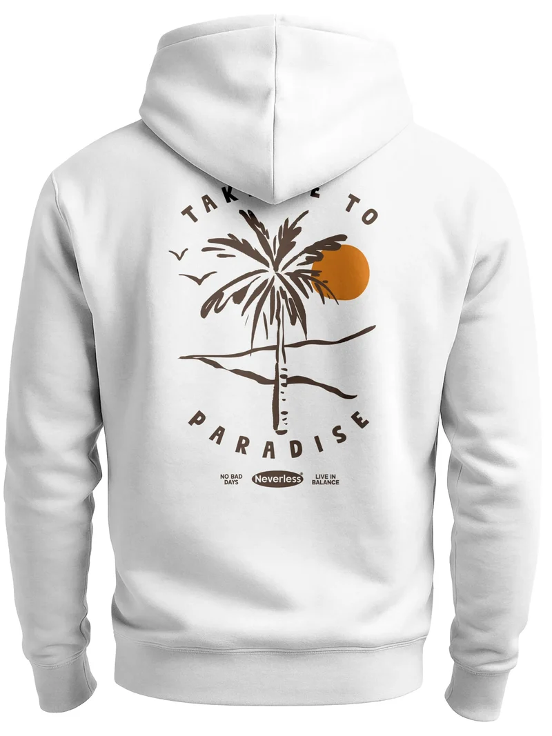 Herren Sweatjacke Backprint Palme Graphic Design Zipjacke Zip-Hoodie Männer Fashion Streetstyle