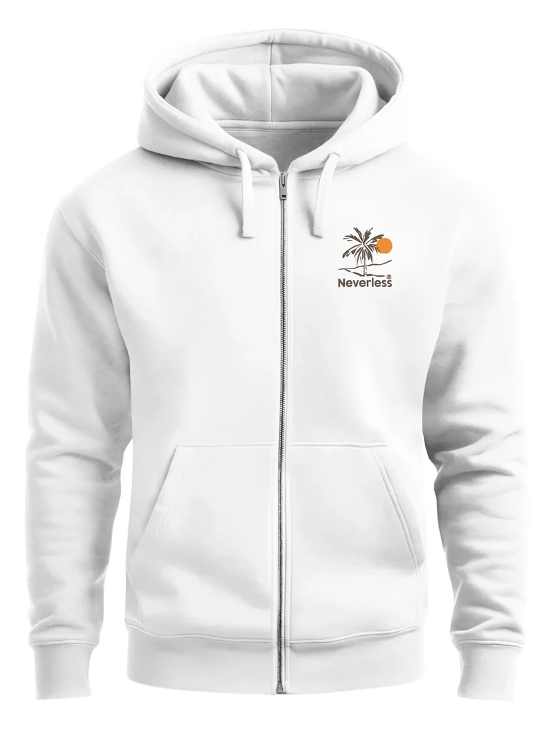 Herren Sweatjacke Backprint Palme Graphic Design Zipjacke Zip-Hoodie Männer Fashion Streetstyle