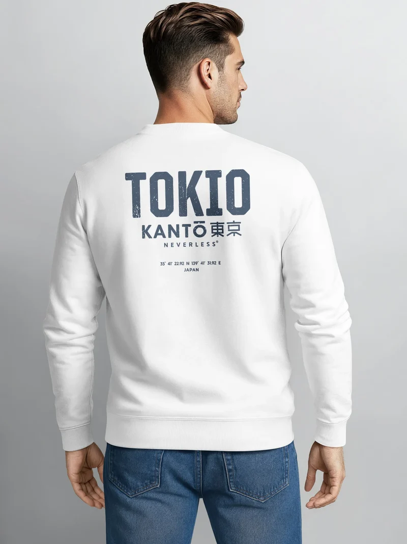 Sweatshirt Herren Pullover mit Backprint Tokio Kantō Japan Asia Inspired Fashion Streetwear