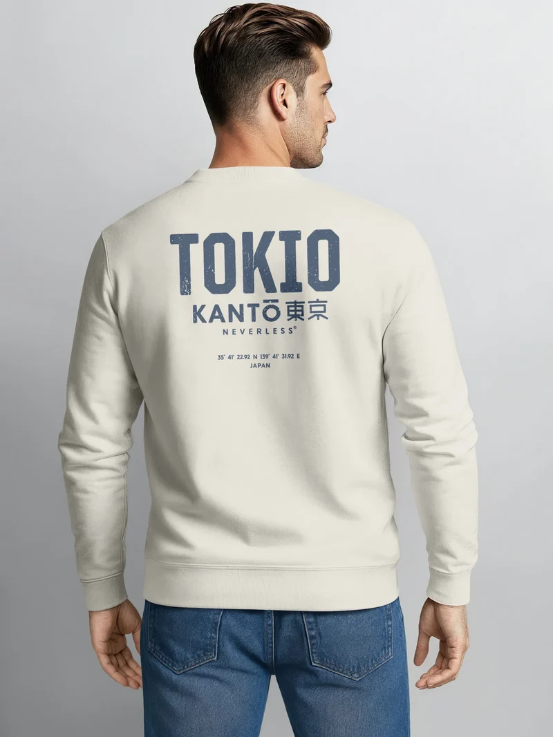 Sweatshirt Herren Pullover mit Backprint Tokio Kantō Japan Asia Inspired Fashion Streetwear