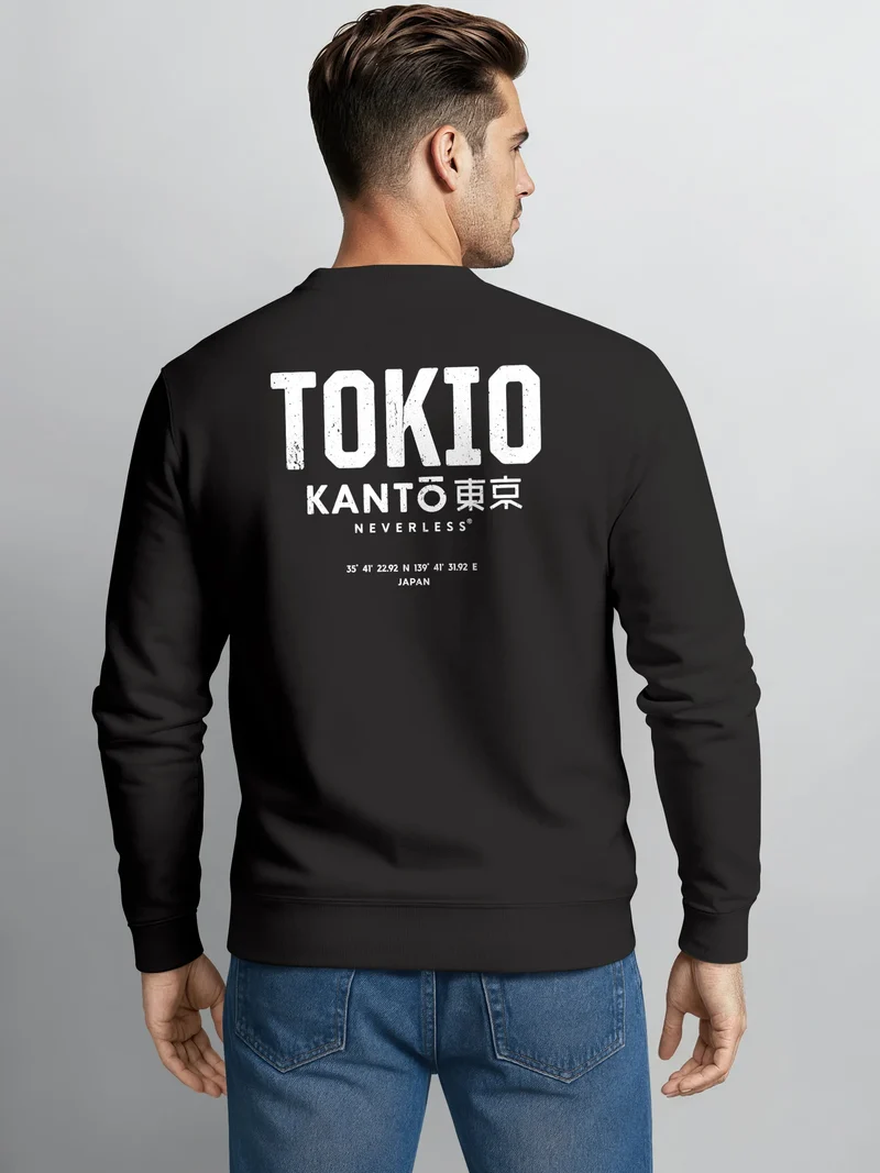 Sweatshirt Herren Pullover mit Backprint Tokio Kantō Japan Asia Inspired Fashion Streetwear
