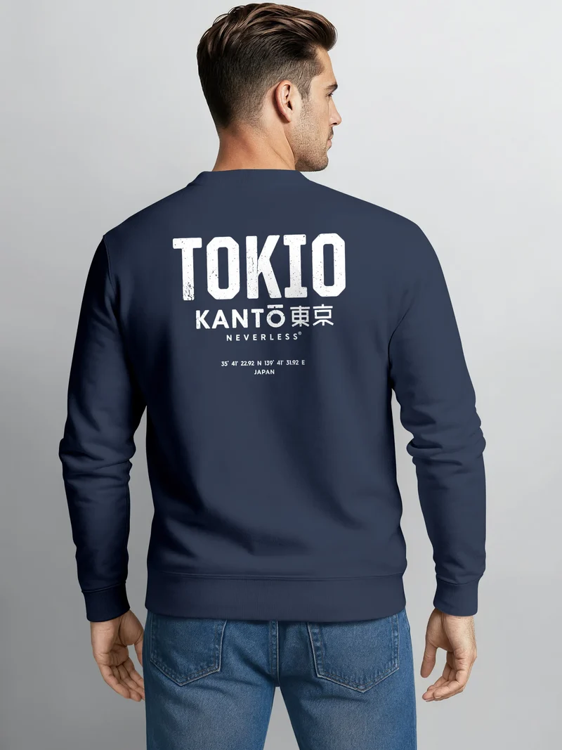 Sweatshirt Herren Pullover mit Backprint Tokio Kantō Japan Asia Inspired Fashion Streetwear