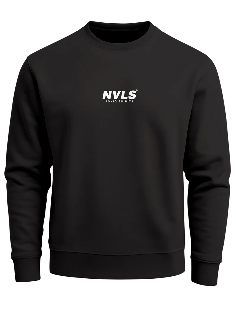Sweatshirt Herren Pullover mit Backprint Japan Design mit Welle Asian Streetwear Fashion Streetwear Graphic Print