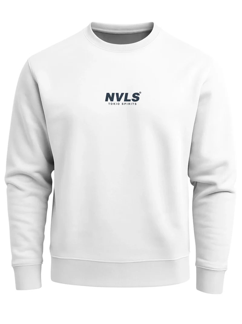 Sweatshirt Herren Pullover mit Backprint Japan Design mit Welle Asian Streetwear Fashion Streetwear Graphic Print