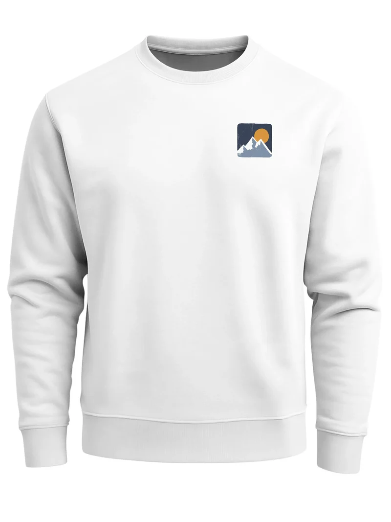 Sweatshirt Herren Pullover mit Outdoor Backprint Bergmotiv Nature Streetwear Adventure Style