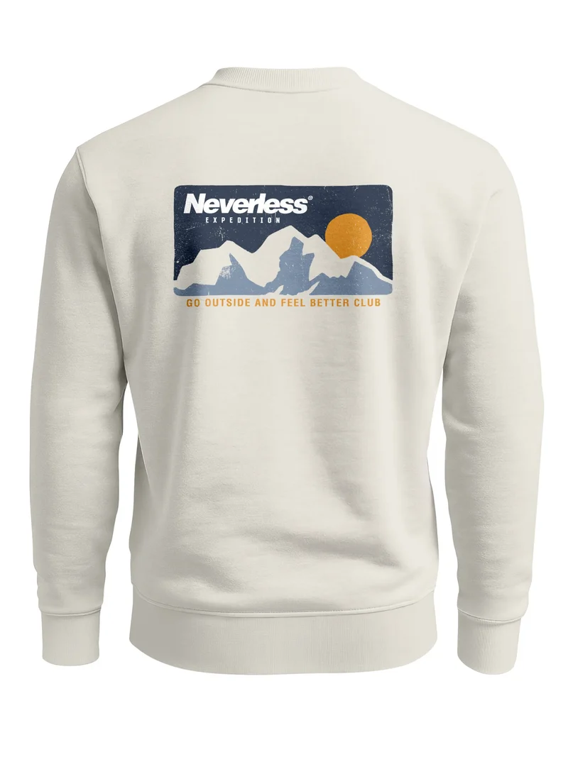 Sweatshirt Herren Pullover mit Outdoor Backprint Bergmotiv Nature Streetwear Adventure Style