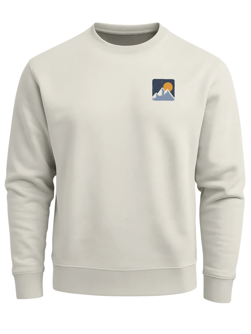 Sweatshirt Herren Pullover mit Outdoor Backprint Bergmotiv Nature Streetwear Adventure Style