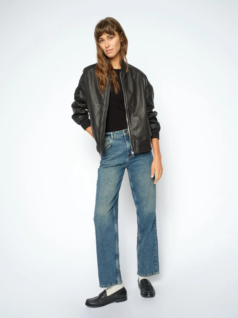 MMRuby Leather Bomber Jacket