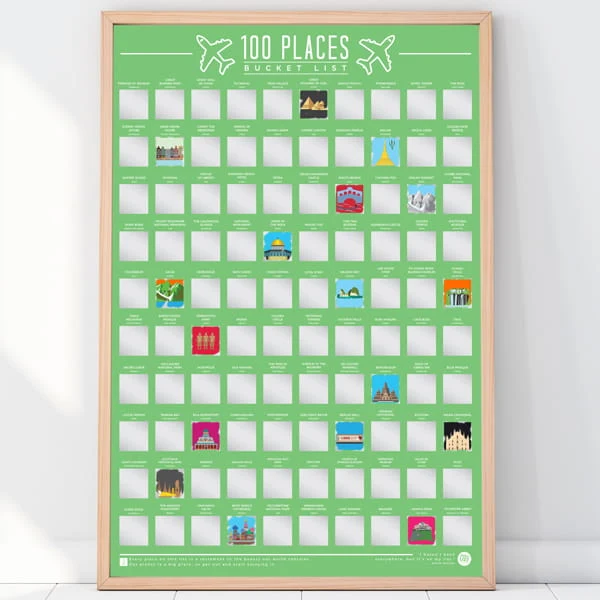 Rubbel-Poster "100 Places - Bucket List"