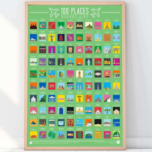 Rubbel-Poster "100 Places - Bucket List"