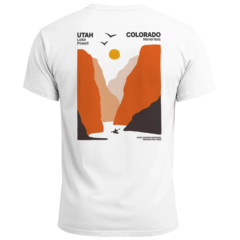 Herren T-Shirt Lake Powell Retro Outdoor Shirt mit Utah Colorado Canyon Print Natur Grafikshirt Fashion Streetstyle
