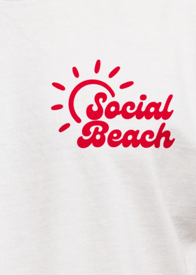 Herren T-Shirt Backprint Social Beach Club Casual Grafikshirt für Strand Freizeit Urlaubsfeeling Sommer Fashion Streetstyle