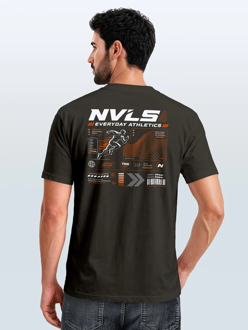 Herren T-Shirt Backprint - Sport Design Everyday Athletics - Baumwollshirt Männer Fashion Streetstyle Slim Fit