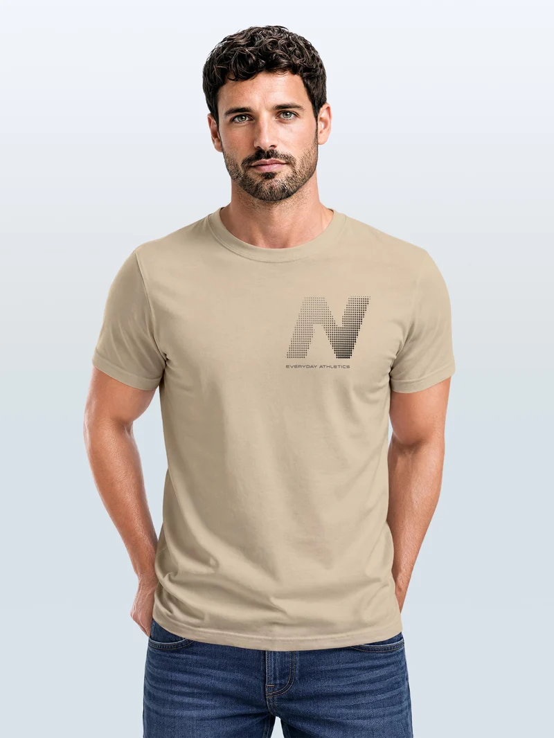 Herren T-Shirt Frontprint - Halftone - Baumwollshirt Männer Fashion Streetstyle Slim Fit