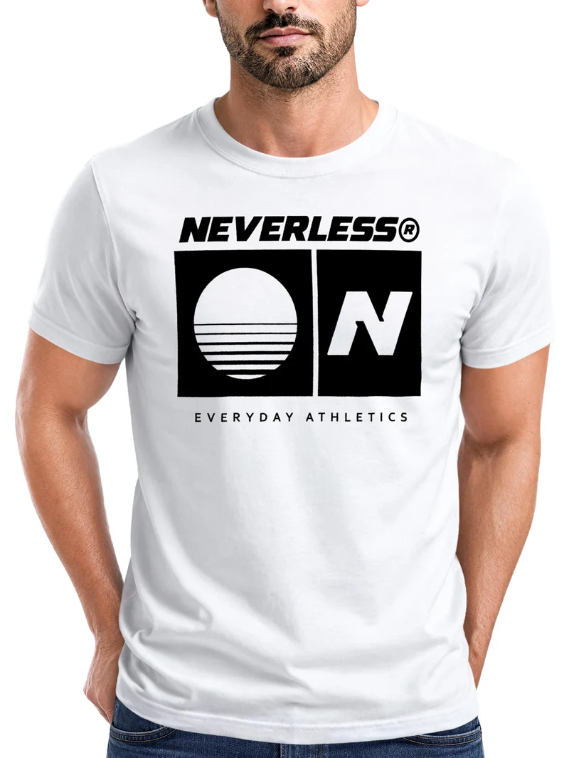 Herren T-Shirt Frontprint - Sunset Sport Logo - Baumwollshirt Männer Fashion Streetstyle Slim Fit