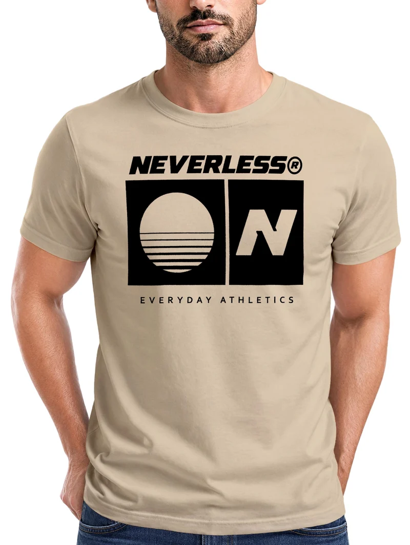 Herren T-Shirt Frontprint - Sunset Sport Logo - Baumwollshirt Männer Fashion Streetstyle Slim Fit