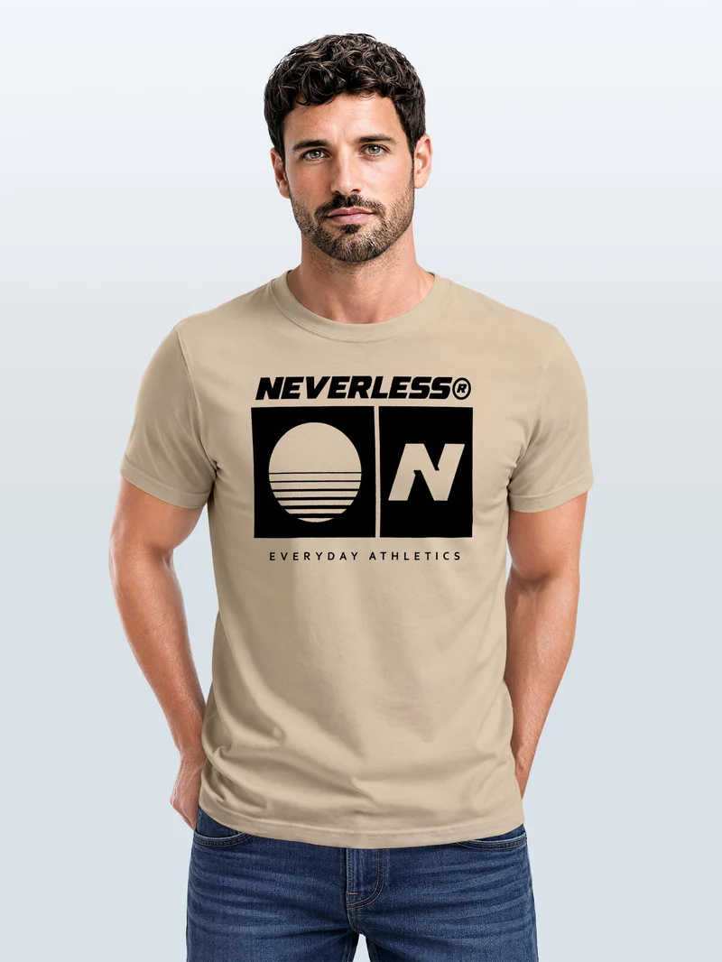 Herren T-Shirt Frontprint - Sunset Sport Logo - Baumwollshirt Männer Fashion Streetstyle Slim Fit