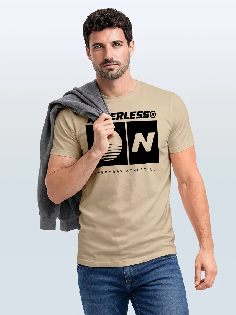 Herren T-Shirt Frontprint - Sunset Sport Logo - Baumwollshirt Männer Fashion Streetstyle Slim Fit