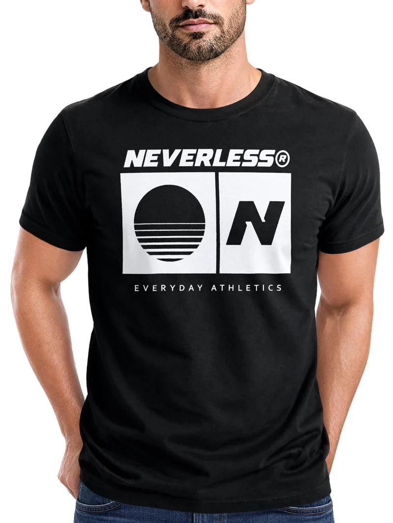 Herren T-Shirt Frontprint - Sunset Sport Logo - Baumwollshirt Männer Fashion Streetstyle Slim Fit