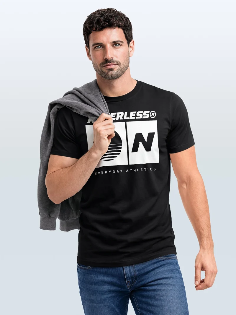 Herren T-Shirt Frontprint - Sunset Sport Logo - Baumwollshirt Männer Fashion Streetstyle Slim Fit
