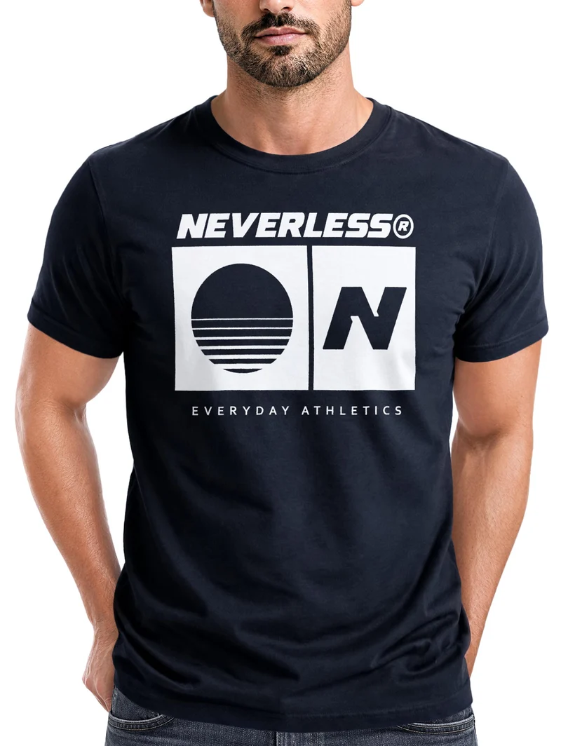 Herren T-Shirt Frontprint - Sunset Sport Logo - Baumwollshirt Männer Fashion Streetstyle Slim Fit