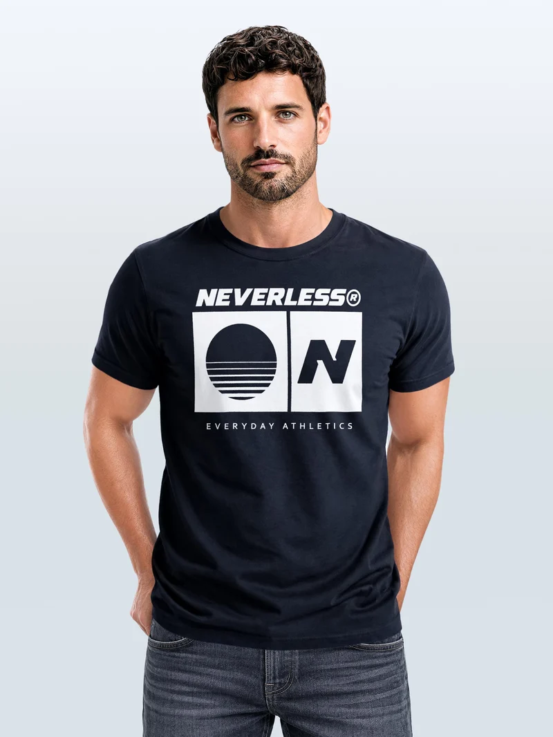 Herren T-Shirt Frontprint - Sunset Sport Logo - Baumwollshirt Männer Fashion Streetstyle Slim Fit
