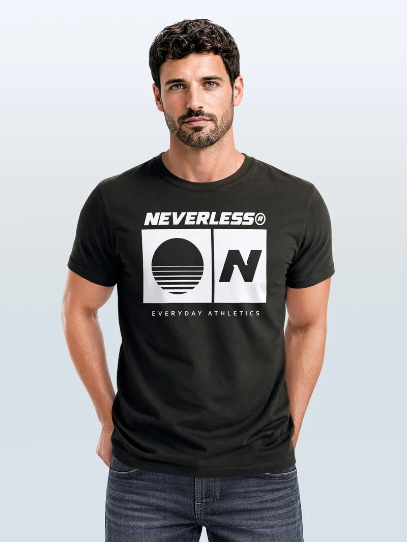 Herren T-Shirt Frontprint - Sunset Sport Logo - Baumwollshirt Männer Fashion Streetstyle Slim Fit