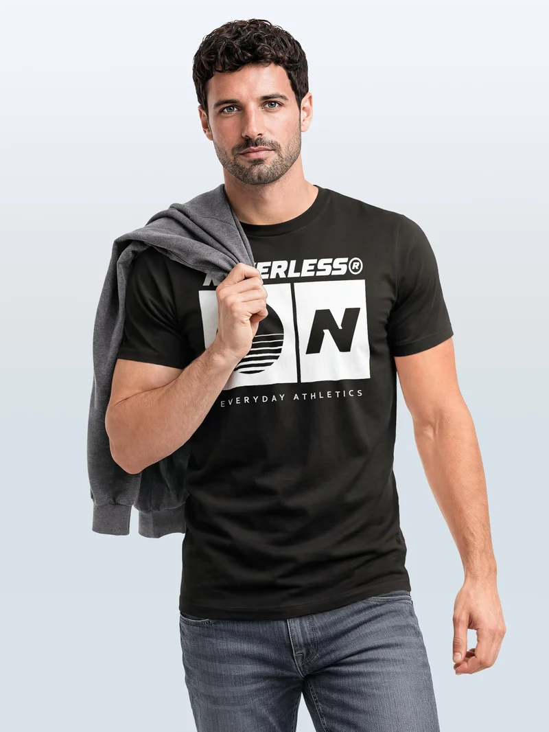 Herren T-Shirt Frontprint - Sunset Sport Logo - Baumwollshirt Männer Fashion Streetstyle Slim Fit