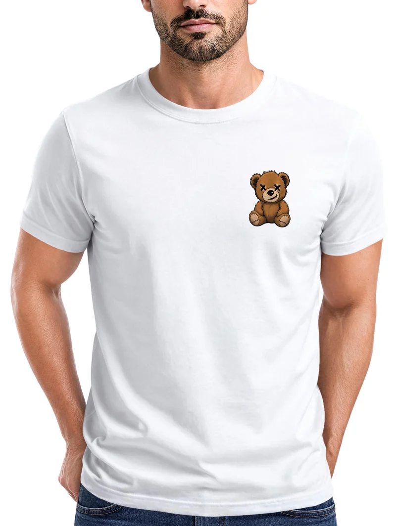Herren T-Shirt Frontprint - Teddy - Baumwollshirt Männer Fashion Streetstyle Slim Fit