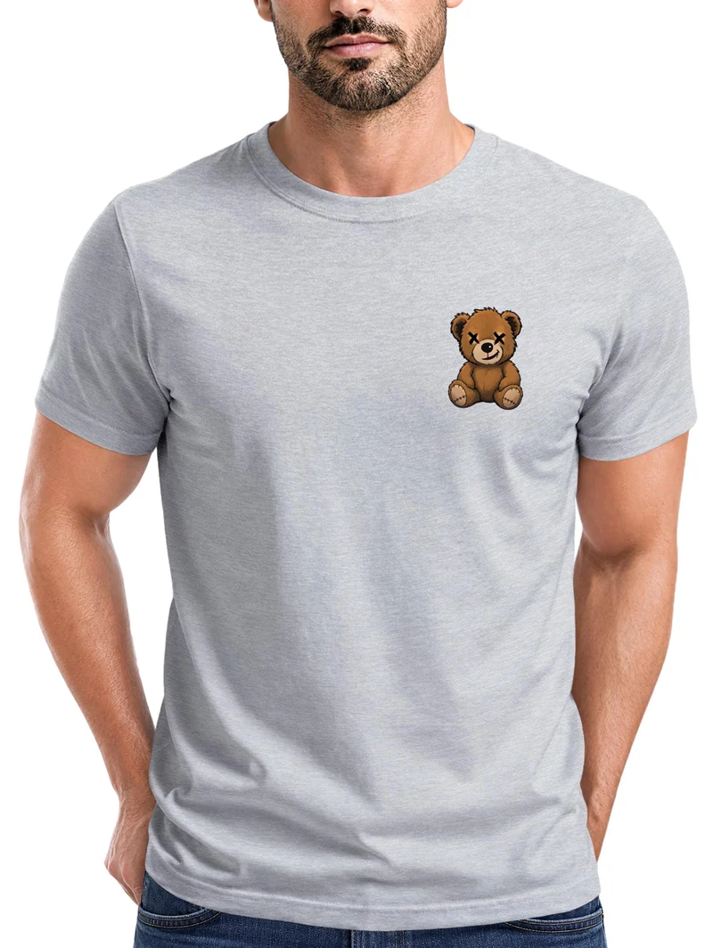 Herren T-Shirt Frontprint - Teddy - Baumwollshirt Männer Fashion Streetstyle Slim Fit