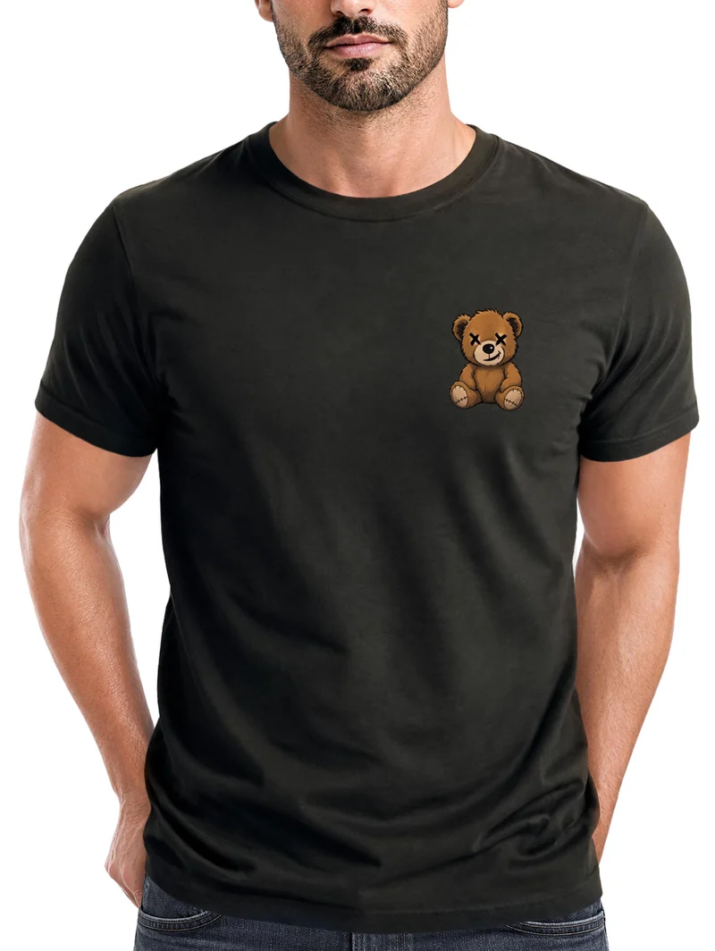 Herren T-Shirt Frontprint - Teddy - Baumwollshirt Männer Fashion Streetstyle Slim Fit