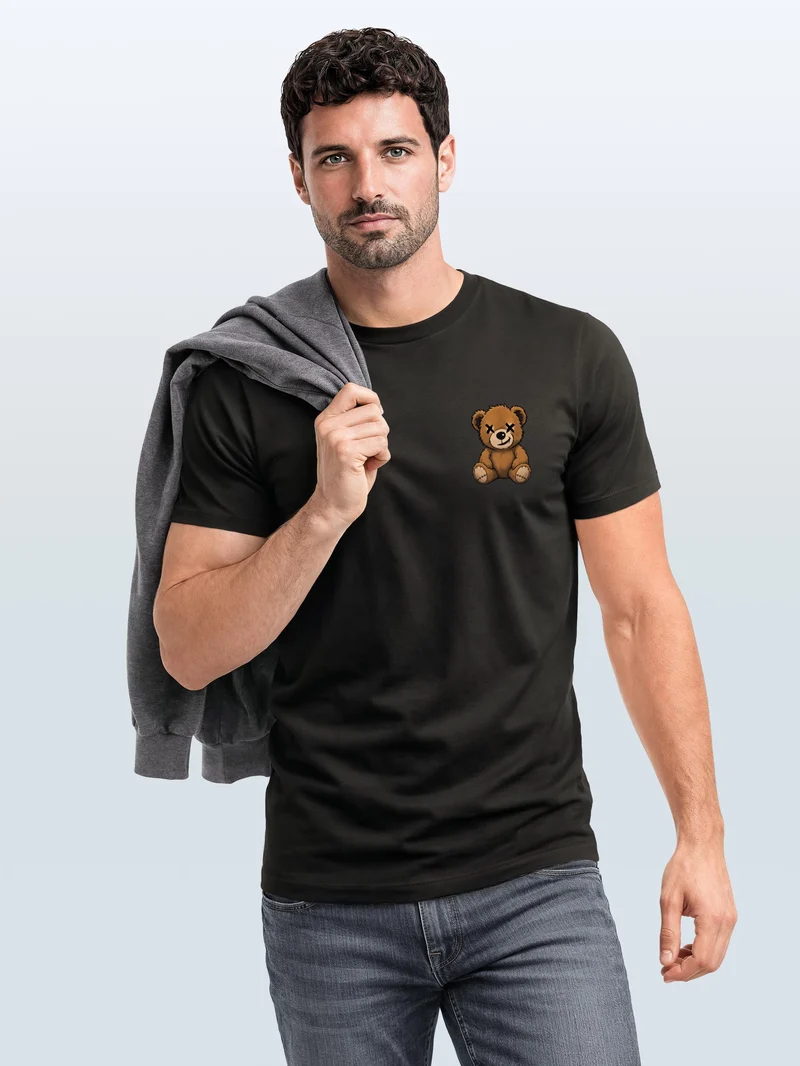Herren T-Shirt Frontprint - Teddy - Baumwollshirt Männer Fashion Streetstyle Slim Fit