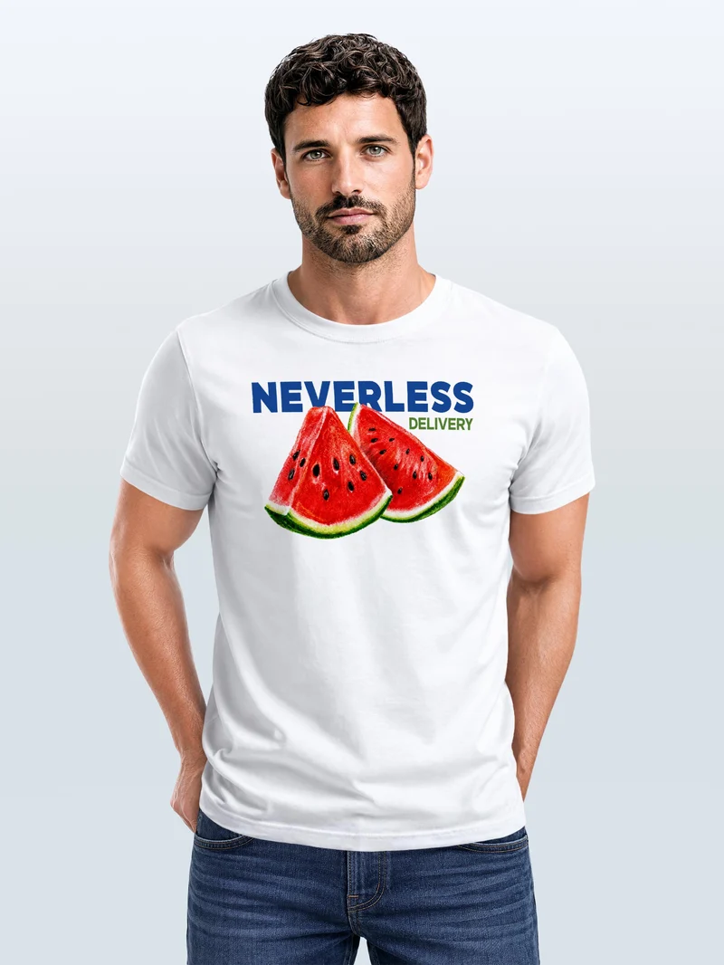 Herren T-Shirt Frontprint - Water Melon - Baumwollshirt Männer Fashion Streetstyle Slim Fit