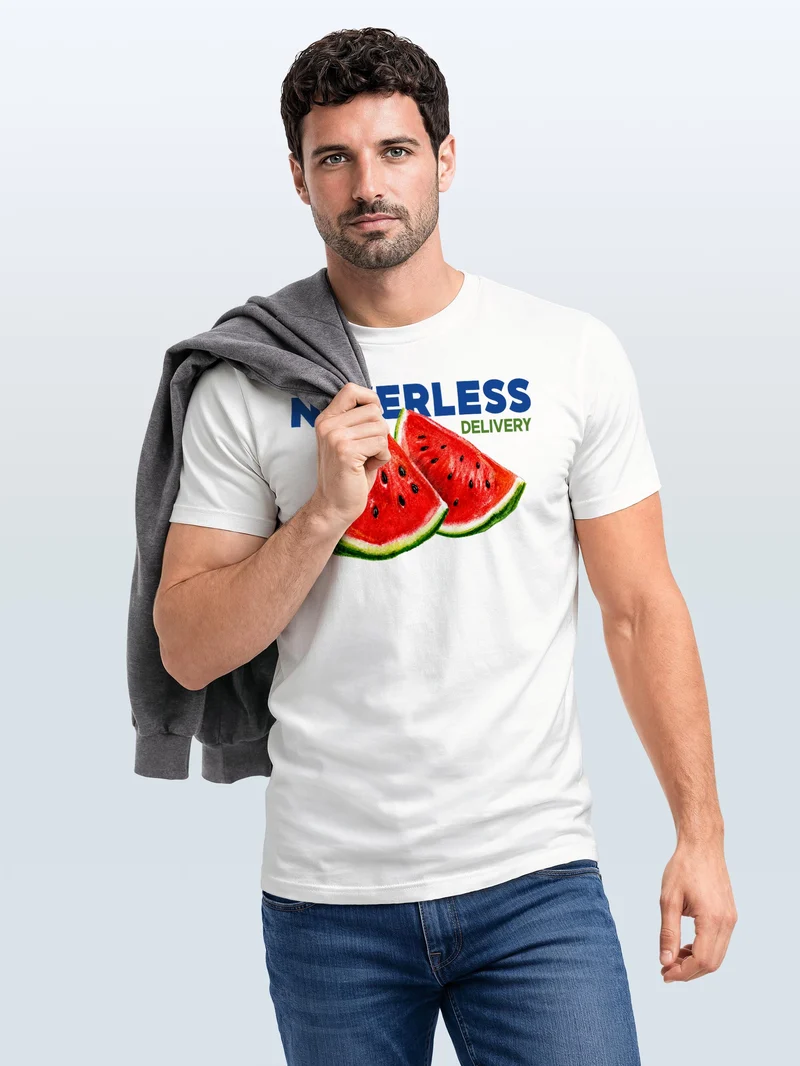 Herren T-Shirt Frontprint - Water Melon - Baumwollshirt Männer Fashion Streetstyle Slim Fit