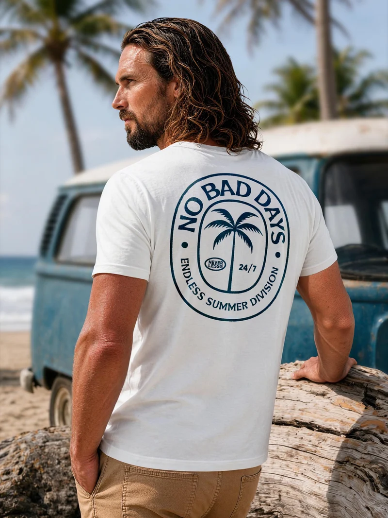 Herren T-Shirt Backprint - Design - Baumwollshirt Männer Fashion Streetstyle Slim Fit